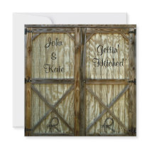 Barn Door Cowboy Wedding Personalized Announcement