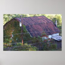 Barn fall foliage poster