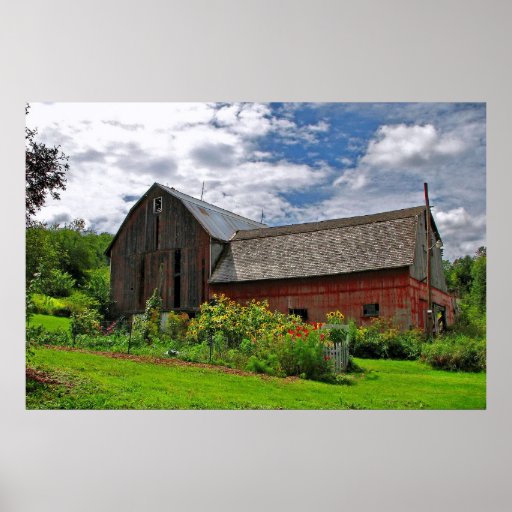 Barn on Sunny Summer Day Print