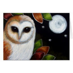 BARN OWL, FULL MOON & STARS CUSTOMIZE Card