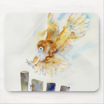 Barn Owl Mouse Mat by SheilaGill