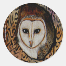 Barn Owl Round Sticker