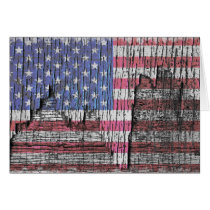 Barn Peeling Painted Patriotic American Flag Card