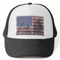 Barn Peeling Painted Patriotic American Flag Mesh Hat