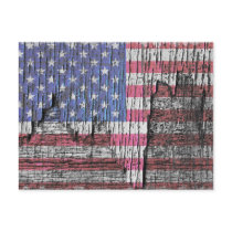 Barn Peeling Painted Patriotic American Flag Postcard