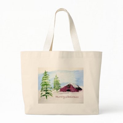 Barn Scene Christmas Bag by wordoncancer