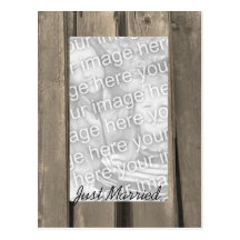 Barn Wood Country Wedding Photo Postcard