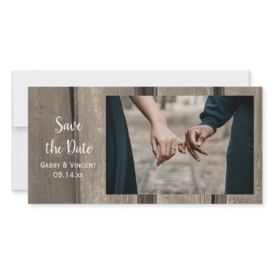 Barn Wood Country Wedding Save the Date Photo Card by loraseverson