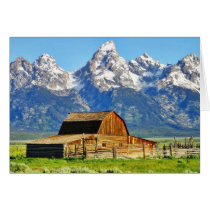 Barns Grand Tetons Mountains Card