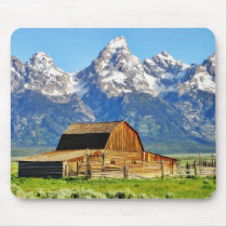 Barns Grand Tetons Mountains Mouse Pads