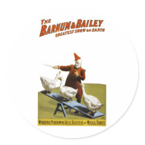 Barnum and Bailey: Performing Geese Round Sticker