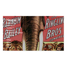 Barnum & Bailey and Ringling Bros Combined - Eleph Business Card