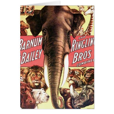 Barnum & Bailey and Ringling Bros Combined - Eleph Cards by photochrom