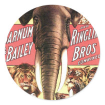 Barnum & Bailey and Ringling Bros Combined - Eleph Round Stickers