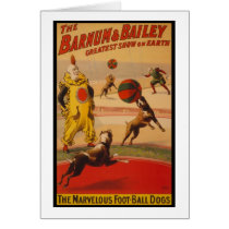 Barnum & Bailey Circus Foot-Ball Dogs Card