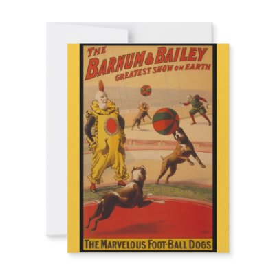 Barnum & Bailey Circus Foot-Ball Dogs Personalized Announcement by MyOtherPlanet