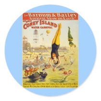 Barnum & Bailey Coney Island Water Carnival Round Sticker