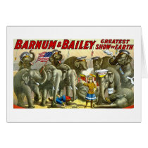 Barnum & Bailey - Elephants - Vintage Ad Card