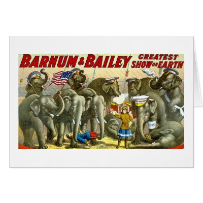 Barnum & Bailey - Elephants - Vintage Ad Card by scenesfromthepast