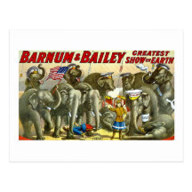 Barnum & Bailey - Elephants - Vintage Ad Post Card