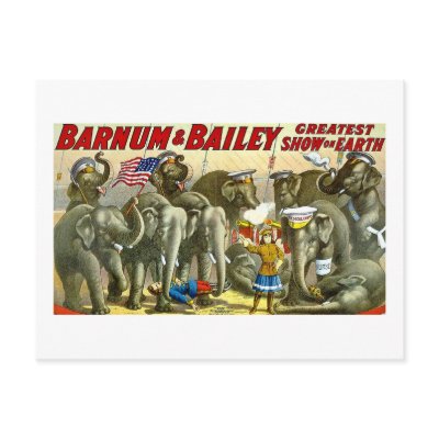 Barnum & Bailey - Elephants - Vintage Ad Post Card by scenesfromthepast