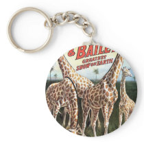 Barnum & Bailey Giraffes Retro Theatre Key Chain