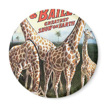 Barnum & Bailey Giraffes Retro Theatre Magnets