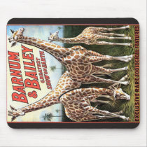 Barnum & Bailey Giraffes Retro Theatre Mousepad