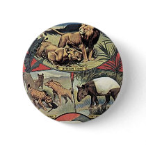 Barnum & Bailey Menagerie Lions Tigers Vintage The Button