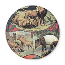Barnum & Bailey Menagerie Lions Tigers Vintage The Refrigerator Magnets