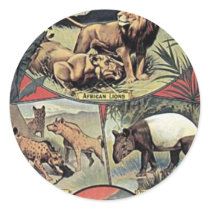 Barnum & Bailey Menagerie Lions Tigers Vintage The Round Stickers