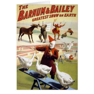 Barnum & Bailey - Wonderful Performing Geese Greeting Card by tartanphoenix