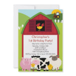 Barnyard Animal Fun Birthday Party Personalised Invitations