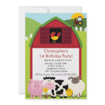 Barnyard Animal Fun Birthday Party Personalised Invitations