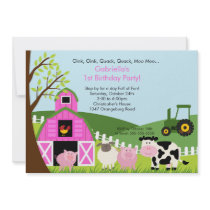 Barnyard Animal Fun Birthday Party Pink Girls