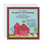 Barnyard Birthday party invites -blue