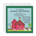 Barnyard Birthday party invites -green