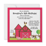 Barnyard Birthday party invites -white
