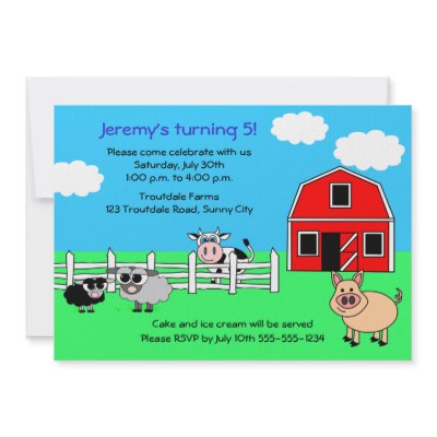 Barnyard Farm Birthday Invitation by JKLDesigns