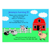 Barnyard Farm Birthday Invitation