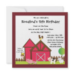 Barnyard white Birthday party invites