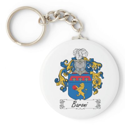 Baroni Family Crest Keychain by coatsofarms