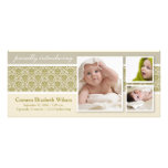 Baroque 3-Photo Birth Announcement (taupe)