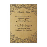 Baroque Antique Gold Wedding Reception Cards Invites