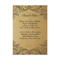 Baroque Antique Gold Wedding Reception Cards Invites