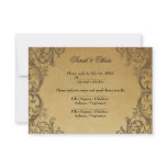 Baroque Antique Gold Wedding RSVP Cards Personalized Invite