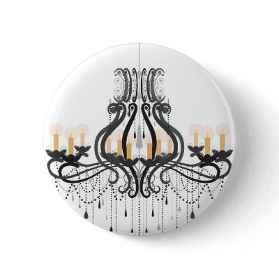 Baroque Chandelier Pinback Button by lalneagra