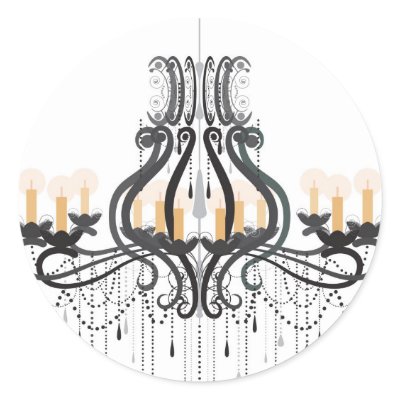 Baroque Chandelier Round Stickers by lalneagra
