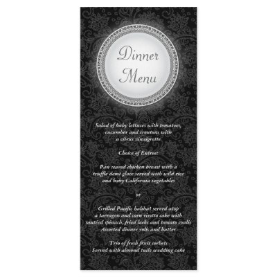 Baroque Ebony Plaque Menu Rack Card by starstreamdesign