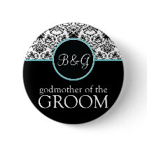 Baroque Elegance Godmother of Groom Button